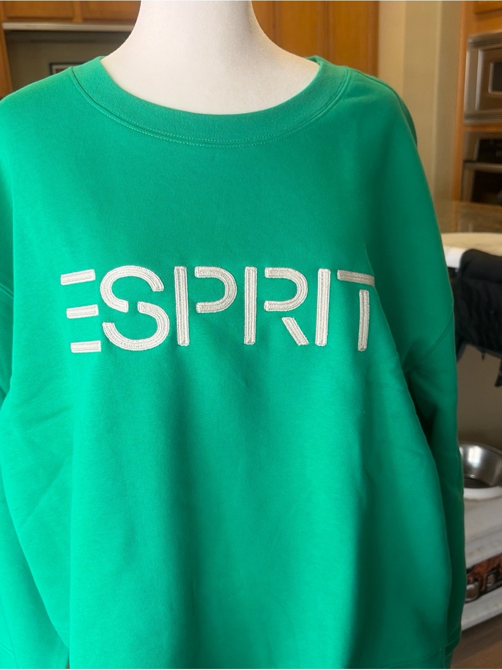 Esprit Emerald Green Logo Crewneck Sweatshirt